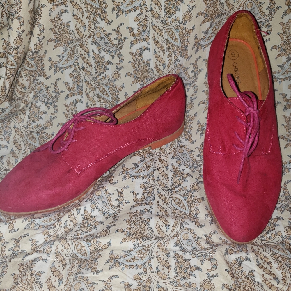 Pink Suede Oxfords